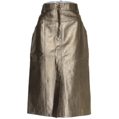 Jupe en cuir (Or) de Coach Cuir, Polyester