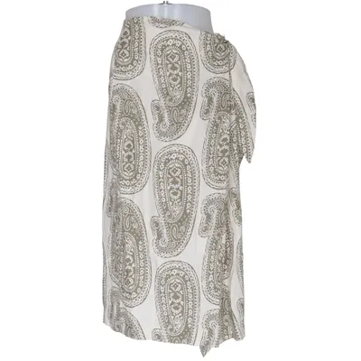 Wikkelrok (Wit, Groen) van Massimo Dutti Linnen, Viscose