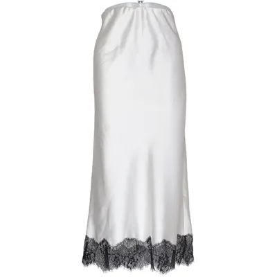 Maxi skirt (White, Black) from Gina Tricot Elastane, Recycled polyester
