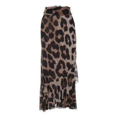 Wrap skirt (Brown, Black, Beige) from Ganni Elastane, Polyamide