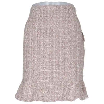 Skirt (Beige, White) from Paper Dolls Metallic fiber, Polyester