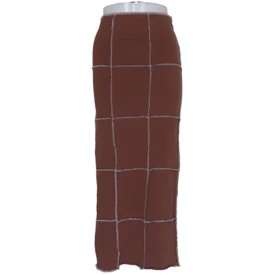 Jupe longue (Marron) de Collusion Coton, Élasthane