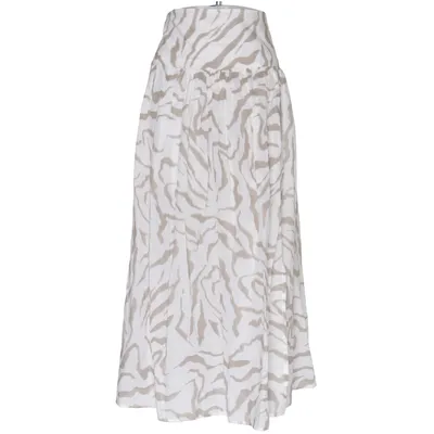 Jupe longue (Blanc, Beige) de Lindex Coton
