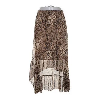 Maxi nederdel (Brun, Flerfarvet) Elastan, Polyester