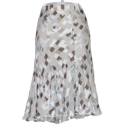 Skirt (Brown, Gray, White) from Fenn Wright Manson Acetate, Silk, Viscose