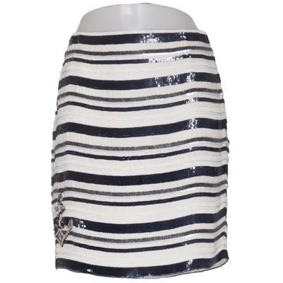 Rock (Blau, Beige, Weiß) von Escada Seide