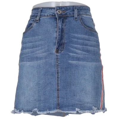 Jupe en jean (Bleu, Multicolore) de Hallys Coton, Élasthane, Polyester
