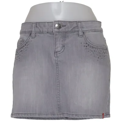 Jeansnederdel (Grå) fra EDC by ESPRIT Bomuld, Elastan, Læder