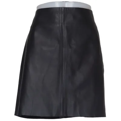 Lædernederdel (Sort) fra H&M Premium Quality Læder, Viscose