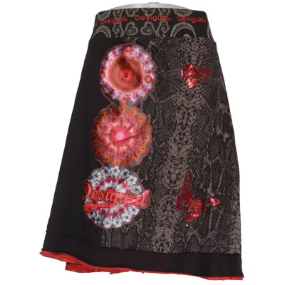 Nederdel (Sort, Flerfarvet) fra Desigual Bomuld, Viscose