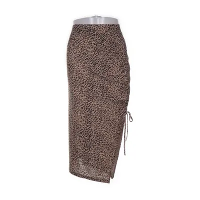 Wikkelrok (Beige, Bruin) van Shein Curve Elastaan, Polyester