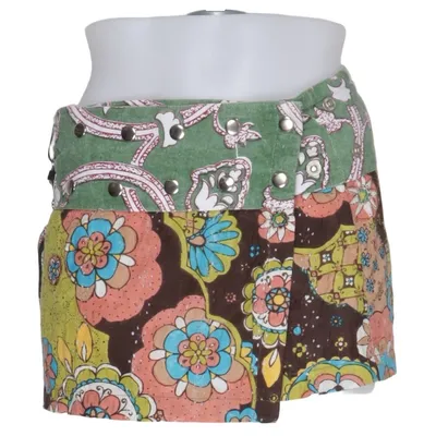 Slå om-nederdel (Grøn, Brun, Flerfarvet) fra ZAND Amsterdam Bomuld, Læder, Polyamid, Polyester, Viscose, Uld