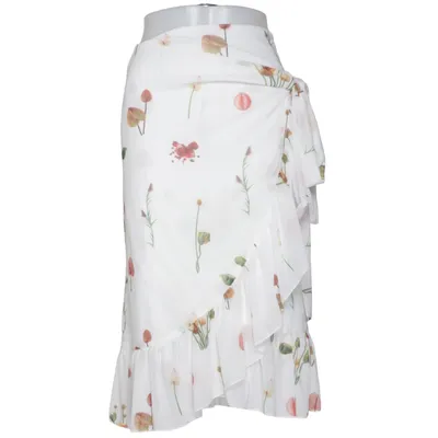 Jupe portefeuille (Blanc, Multicolore) de Aéryne Élasthane, Polyester