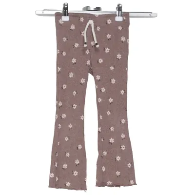 Pants (Brown, White) from Zara Cotton, Elastane, Polyester