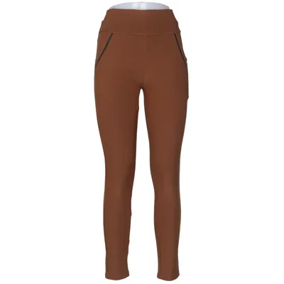 Pantalon (Marron) de Yu & Me Coton, Élasthane, Polyester