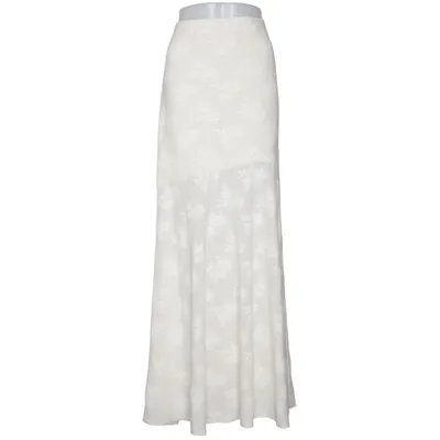 Långkjol (Beige) från Gina Tricot Elastan, Polyester