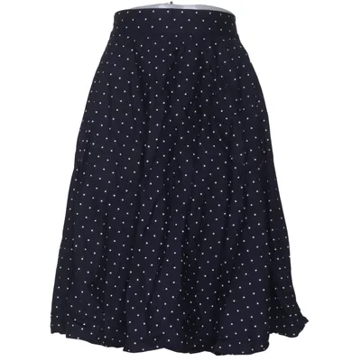 Skirt (Blue, White) from Uniqlo Cotton, Elastane