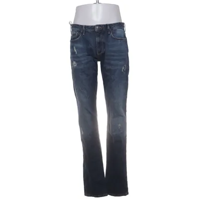 Spijkerbroek (Blauw) van Emporio Armani Katoen, Elastaan, Leer
