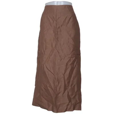 Jupe longue (Marron) de Mothwurf Acétate, Lin