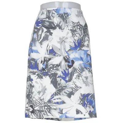Jupe (Blanc, Bleu, Multicolore) de Flare Collection Coton, Élasthane