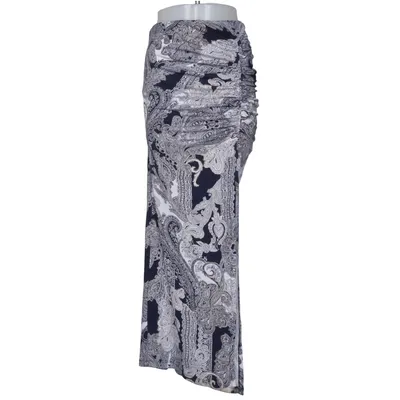 Långkjol (Blå, Vit) från Carmen Marc Valvo Elastan, Polyester