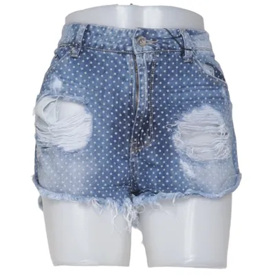 Denim shorts (Blauw, Wit) van Realty Jeans Katoen, Elastaan