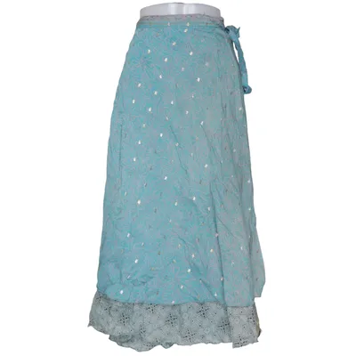 Wikkelrok (Blauw, Meerkleurig) van Kariza Zijde, Viscose