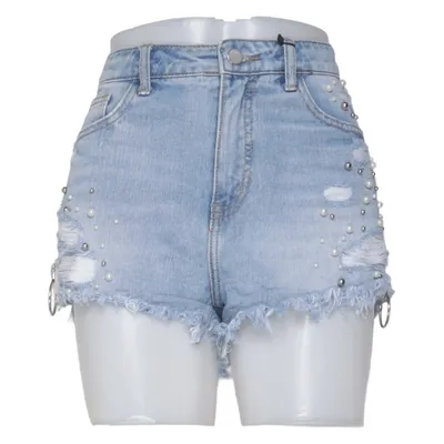 Denim shorts (Blauw, Wit) van Fashion Jeans Katoen