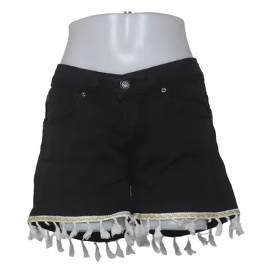 Denim shorts (Zwart) van Miss Miss Katoen, Elastaan