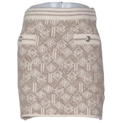 Kjol (Beige, Vit) från Frime Akryl, Elastan, Polyester, Ull
