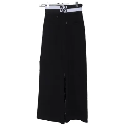 Palazzo broek (Zwart) van La Loca Katoen, Elastaan, Polyester