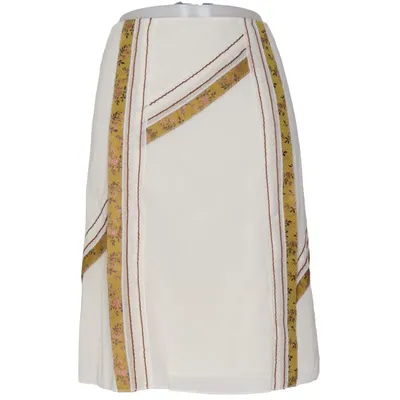 Skirt (White, Multicolored) from Prada Cotton, Cupro, Silk