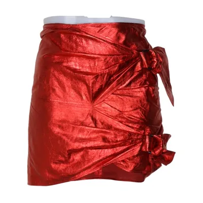 Leather skirt (Red) from Isabel Marant Cotton, Leather