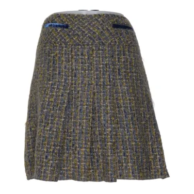 Rok (Grijs, Blauw, Geel) van Anna Sui Mohair, Polyamide, Wol