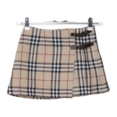 Slå om-nederdel (Beige, Flerfarvet) fra Burberry Polyester, Uld