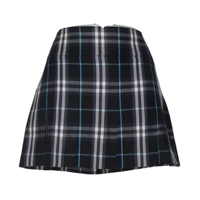 Kjol (Svart, Flerfärgad) från Burberry Ull