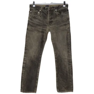 Spijkerbroek (Groen) van Dior Homme Katoen, Leer