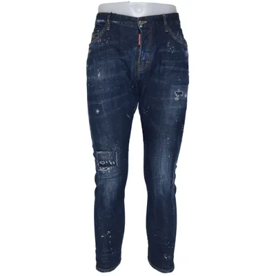 Jeans (Blue) from Dsquared2 Cotton, Elastane, Leather, Polyester