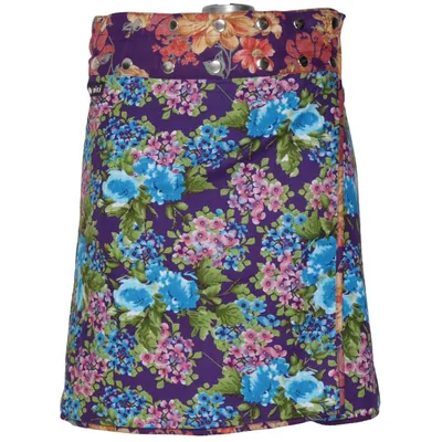Wrap skirt (Blue, Multicolored) from Moshiki Cotton