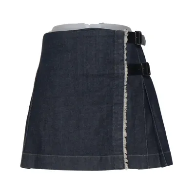 Jupe en jean (Bleu) de Burberry Coton, Élasthane