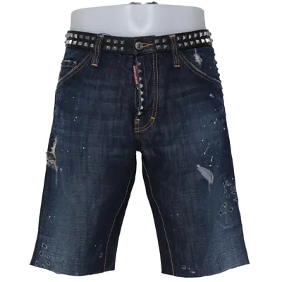 Jeansshorts (Blå) fra Dsquared2 Bomuld, Læder, Linned