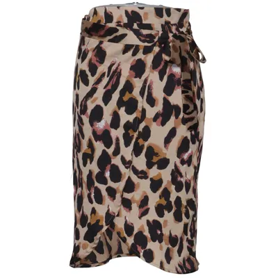 Slå om-nederdel (Beige, Sort, Brun) fra Boohoo Tall Polyester