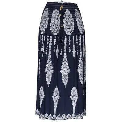 Kjol (Blå, Vit) från Made in italy Elastan, Viskos