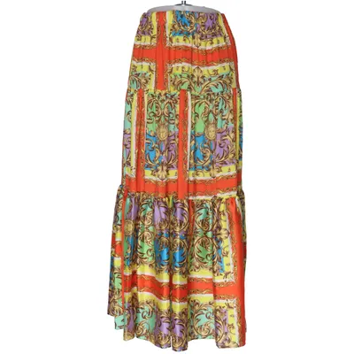 Jupe longue (Orange, Multicolore) de Lumina Élasthane, Polyester