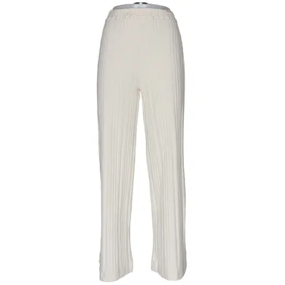 Pantalon patte d'éléphant (Blanc) de The Slow Label Élasthane, Coton biologique