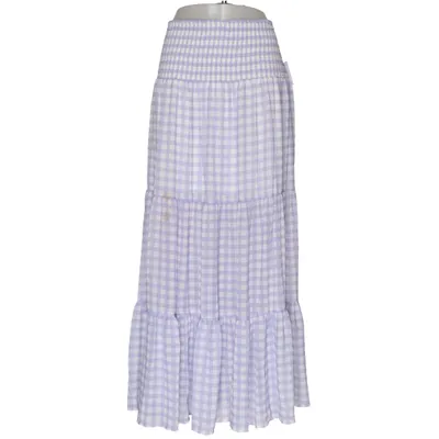 Maxi skirt (Purple, White) from JustFab Elastane, Polyester