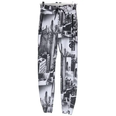 Sweatpants (Black, White) from Oxo Cotton, Polyester