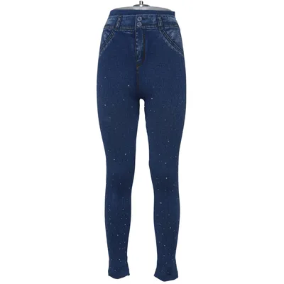Jegging (Blauw) van Lebek Bamboo, Katoen, Elastaan