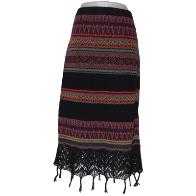Skirt (Black, Multicolored) from Peruvian Connection Cotton