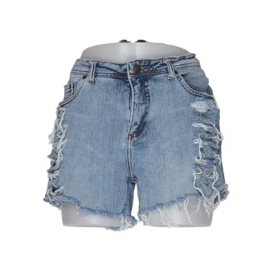Denim shorts (Blauw) van Bootcut Katoen, Elastaan